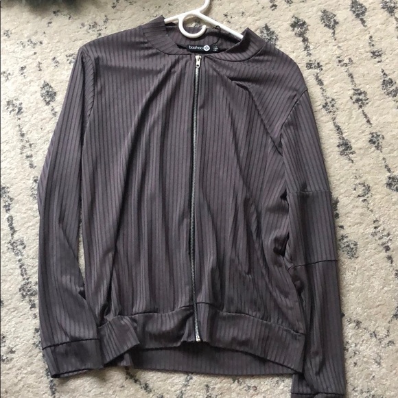 Plus Bex Ribbed Bomber Jacket - Picture 2 of 8